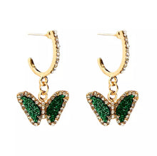 Load image into Gallery viewer, Crystal Butterfly Earrings
